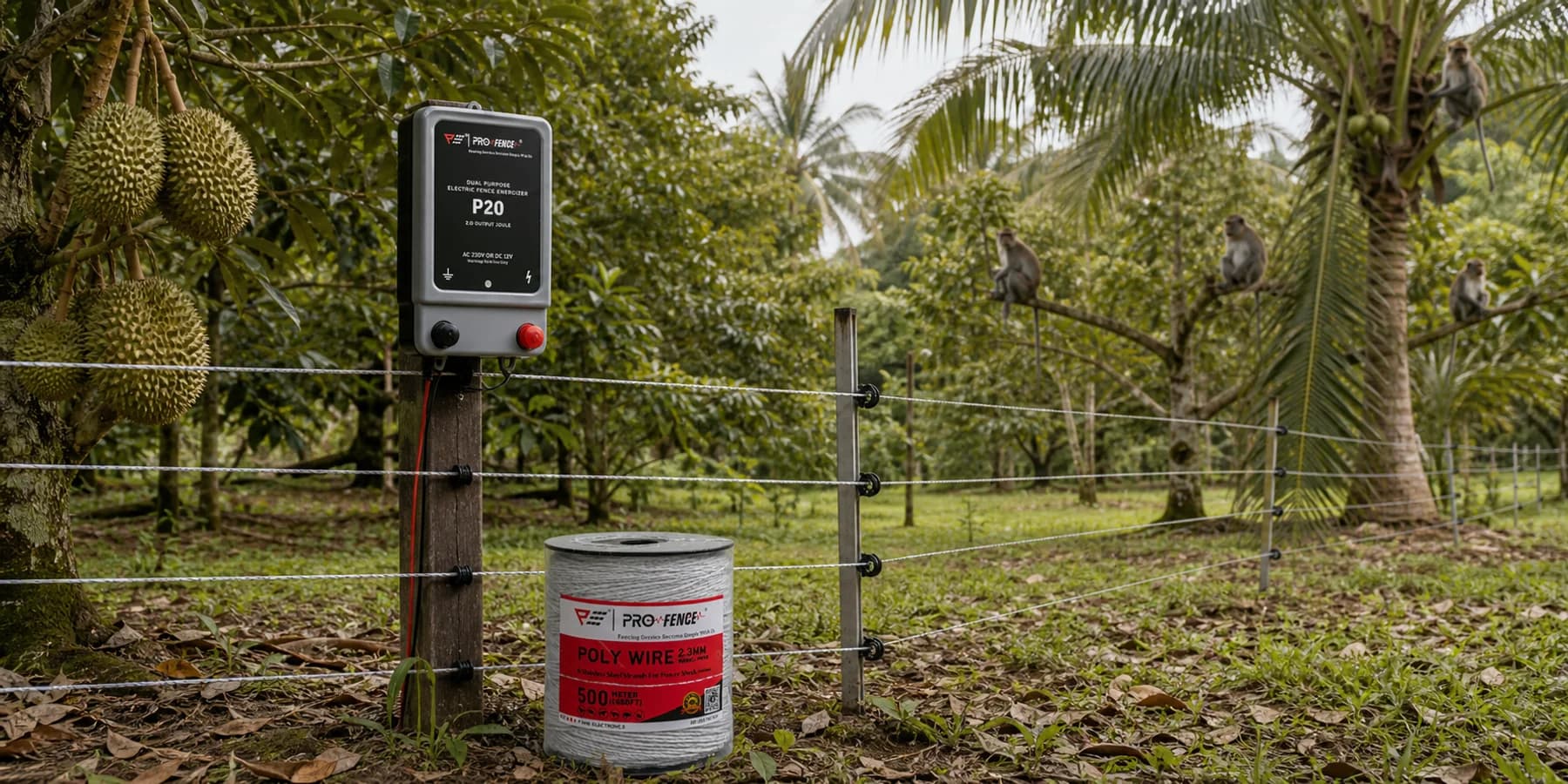 Electric fence installation suited to farms in Pulau Pinang